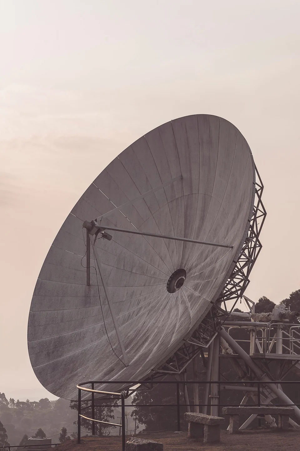 Large satellite communications dish